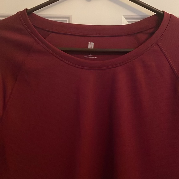Maroon Long Sleeve Athletic Shirt, 100% Polyester - Picture 2 of 5